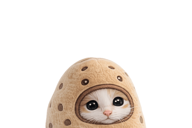 Potato peeking over the edge of the footer